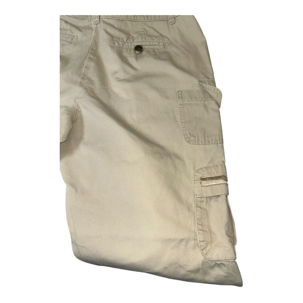 Cato Women Pants 8 Beige Capri Rhinestone City Contemporary Stretch Cargo Modern